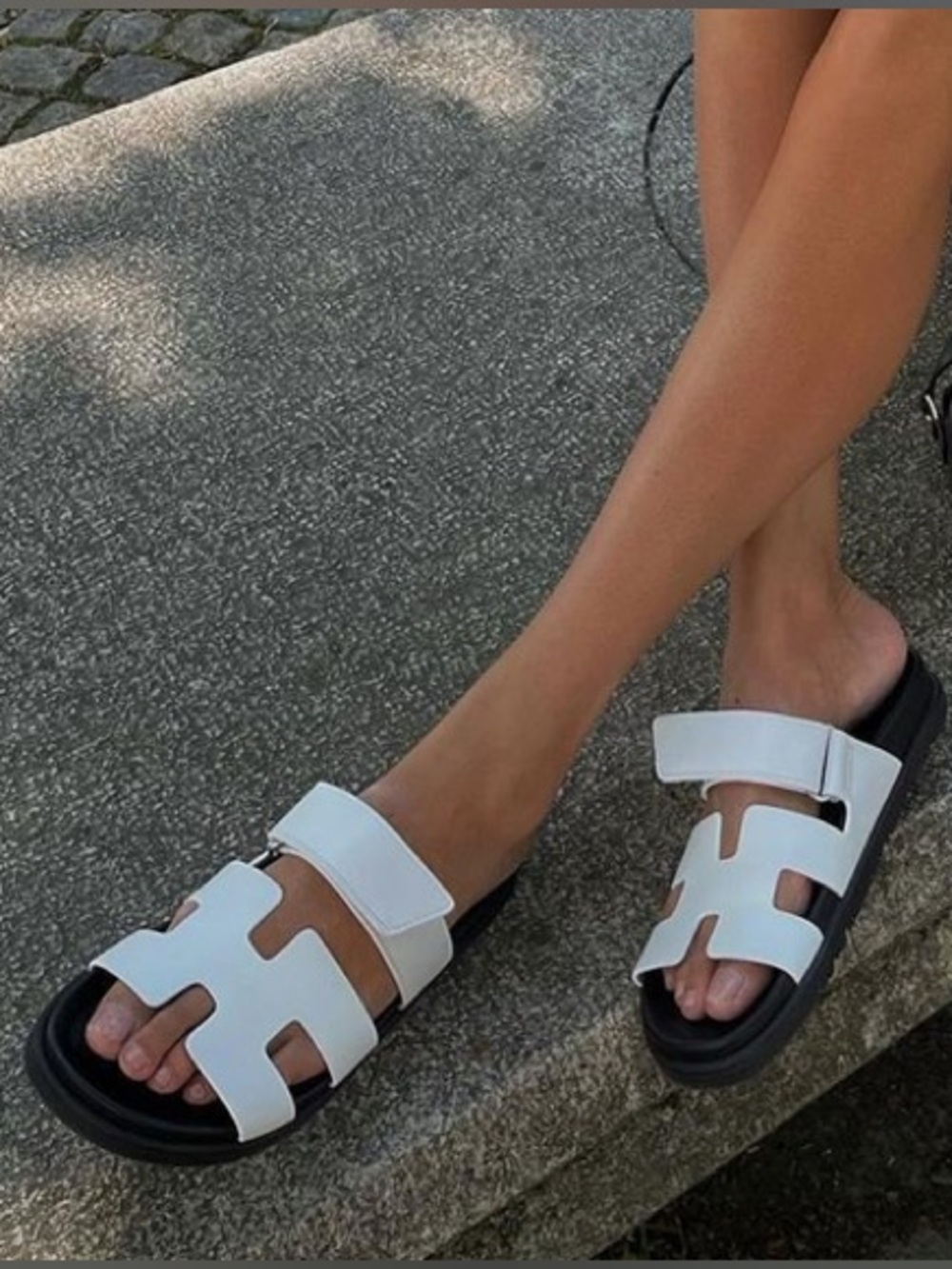 H-Cut-Out Designer Chypre-Style (Hermes) Slides Sandals Women’s 9/10 - Picture 10 of 11
